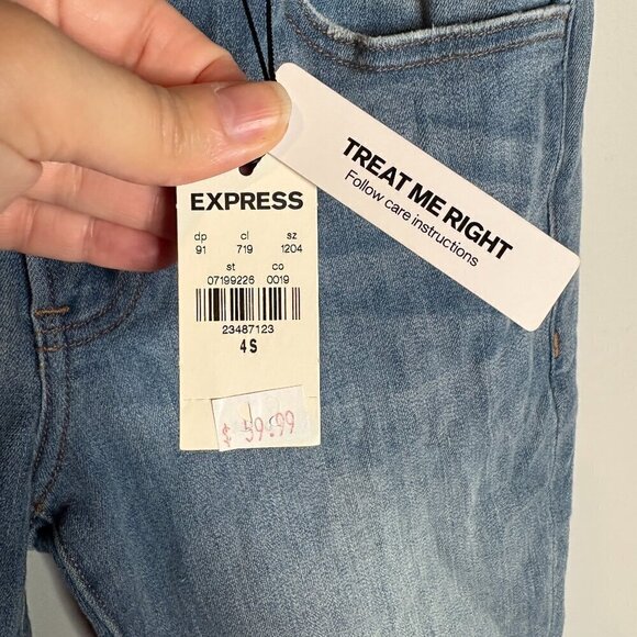 NWT Express embellished beaded Mid Rise Ankle Legging jeans - Picture 5 of 8